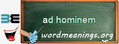 WordMeaning blackboard for ad hominem
